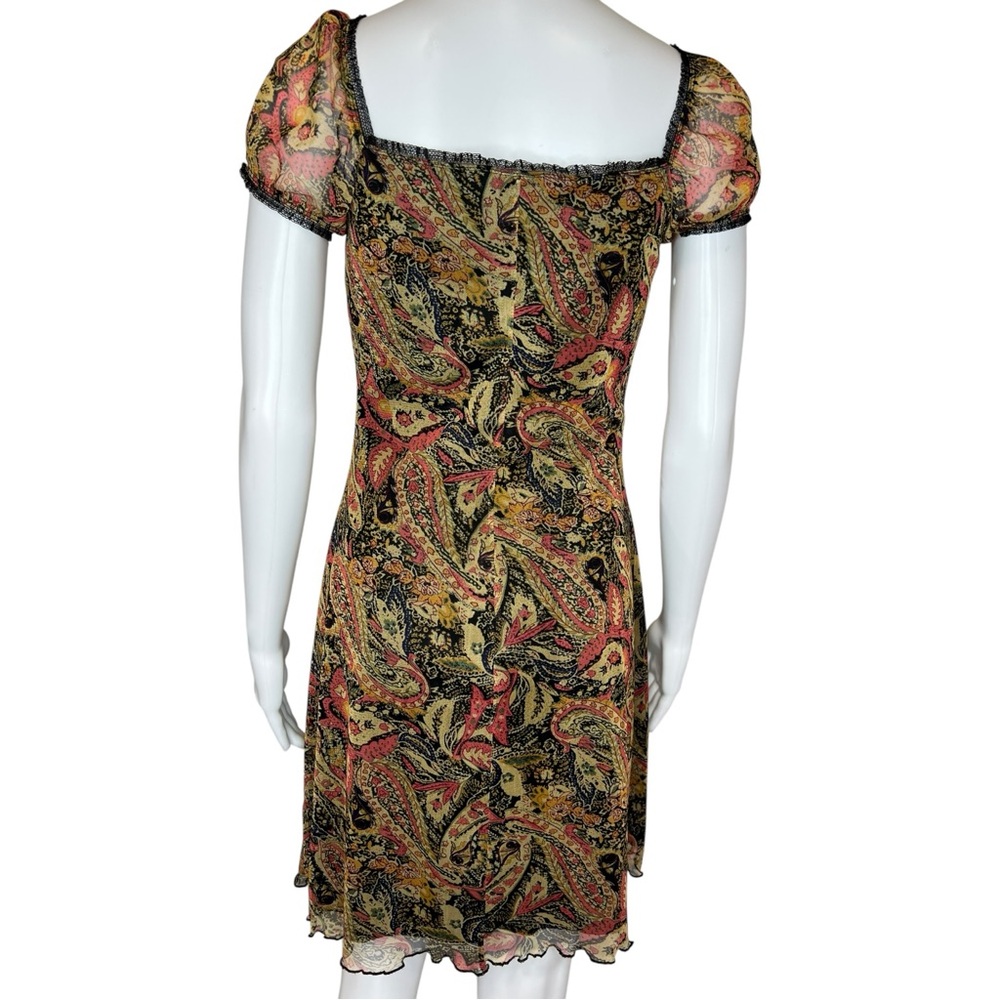 Y2K Xhilaration‎ Stretch Sheer Paisley Dress S - Picture 5 of 6
